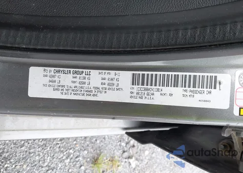 2012 Chrysler 200 Touring z USA, uszkodzony, nr VIN 1C3CCBBB0CN113814